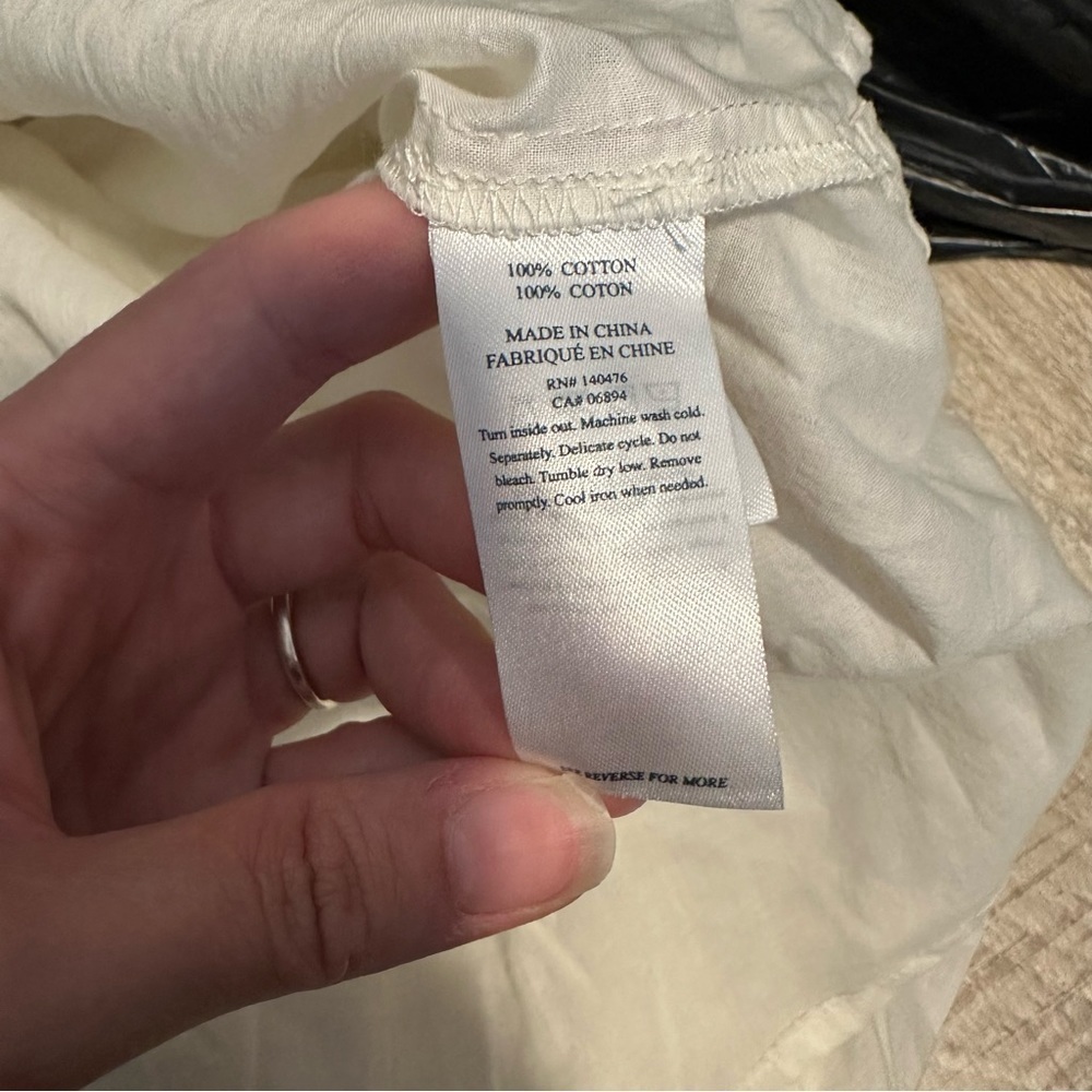 Faherty uptown organic cotton off white button down blouse - Picture 8 of 10